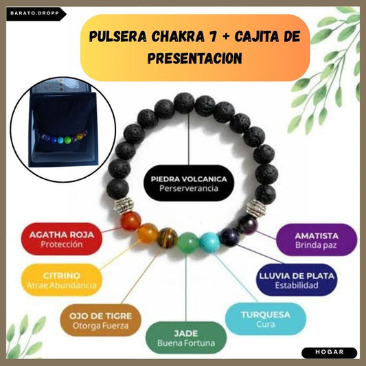 PULSERA CHAKRA 7 + CAJITA DE PRESENTACION